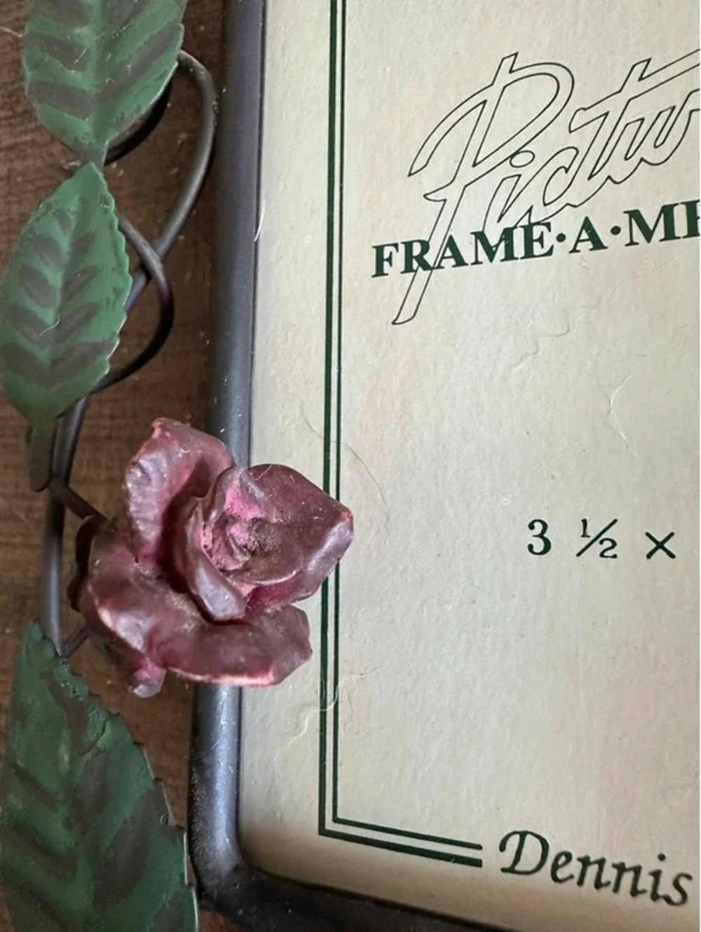 Vintage 1996 Dennis East Metal Rose Picture Frame 3.5x5 No Glass Floral